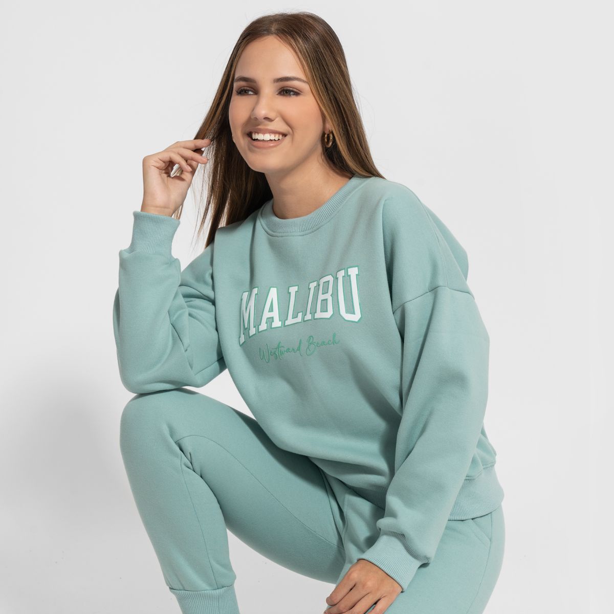 GENERICO - conjunto buzo afranelado para mujer malibu turqueza Arcoi