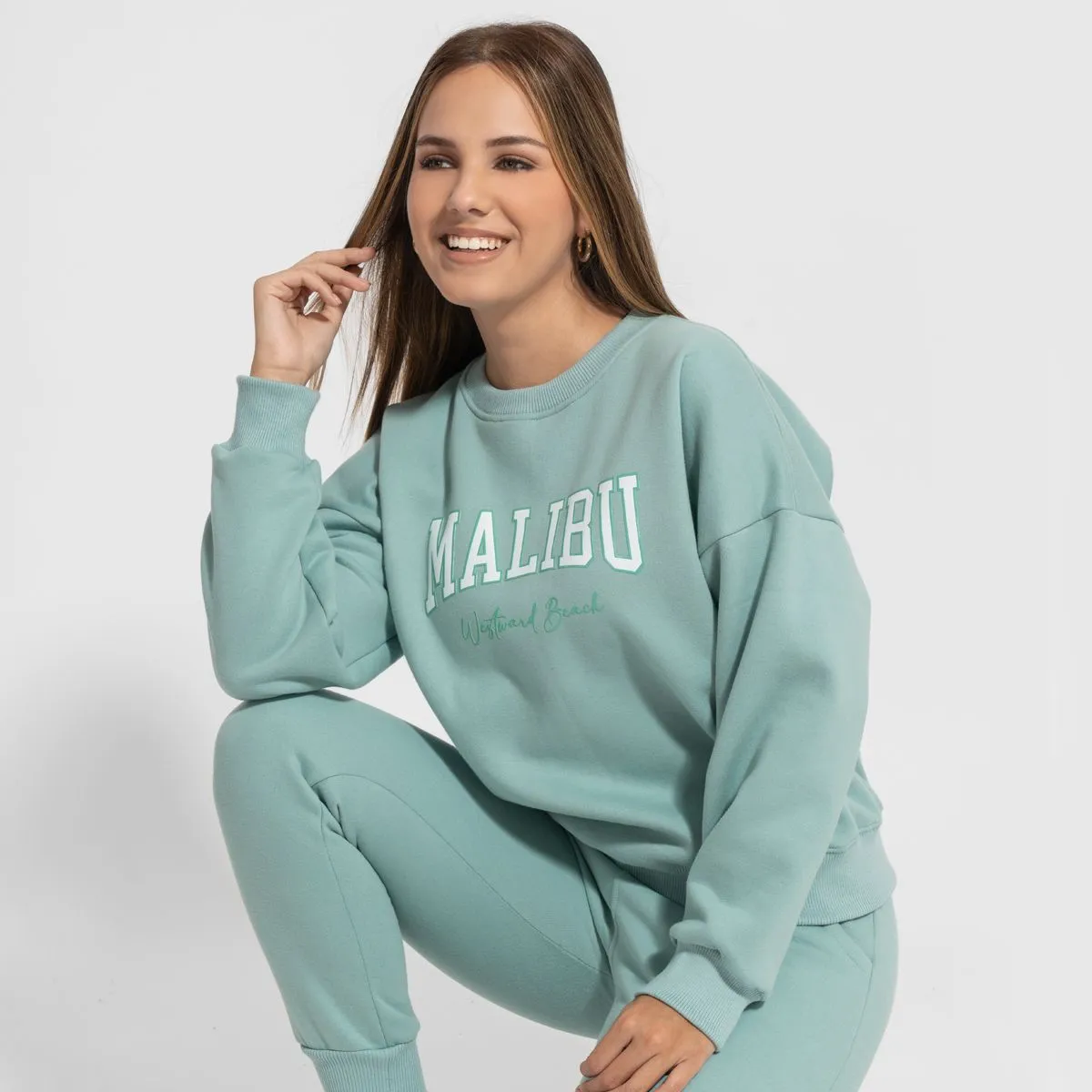 GENERICO - conjunto buzo afranelado para mujer malibu turqueza Arcoi