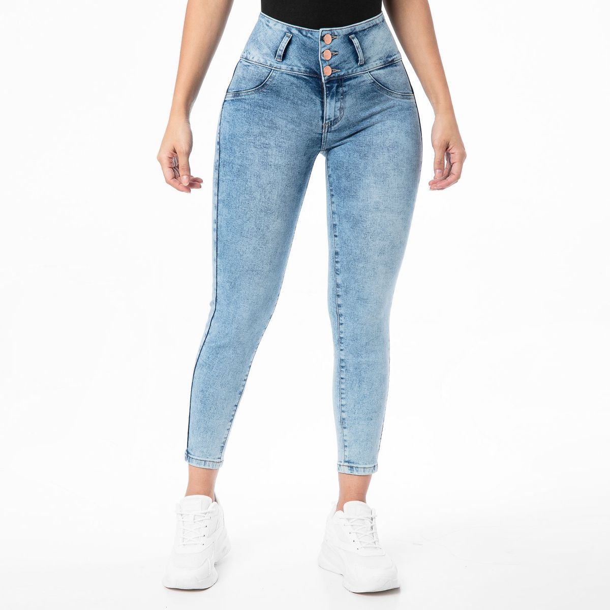 FITS ME - Pantalon Clasico Denim Stretch Cryss Mujer