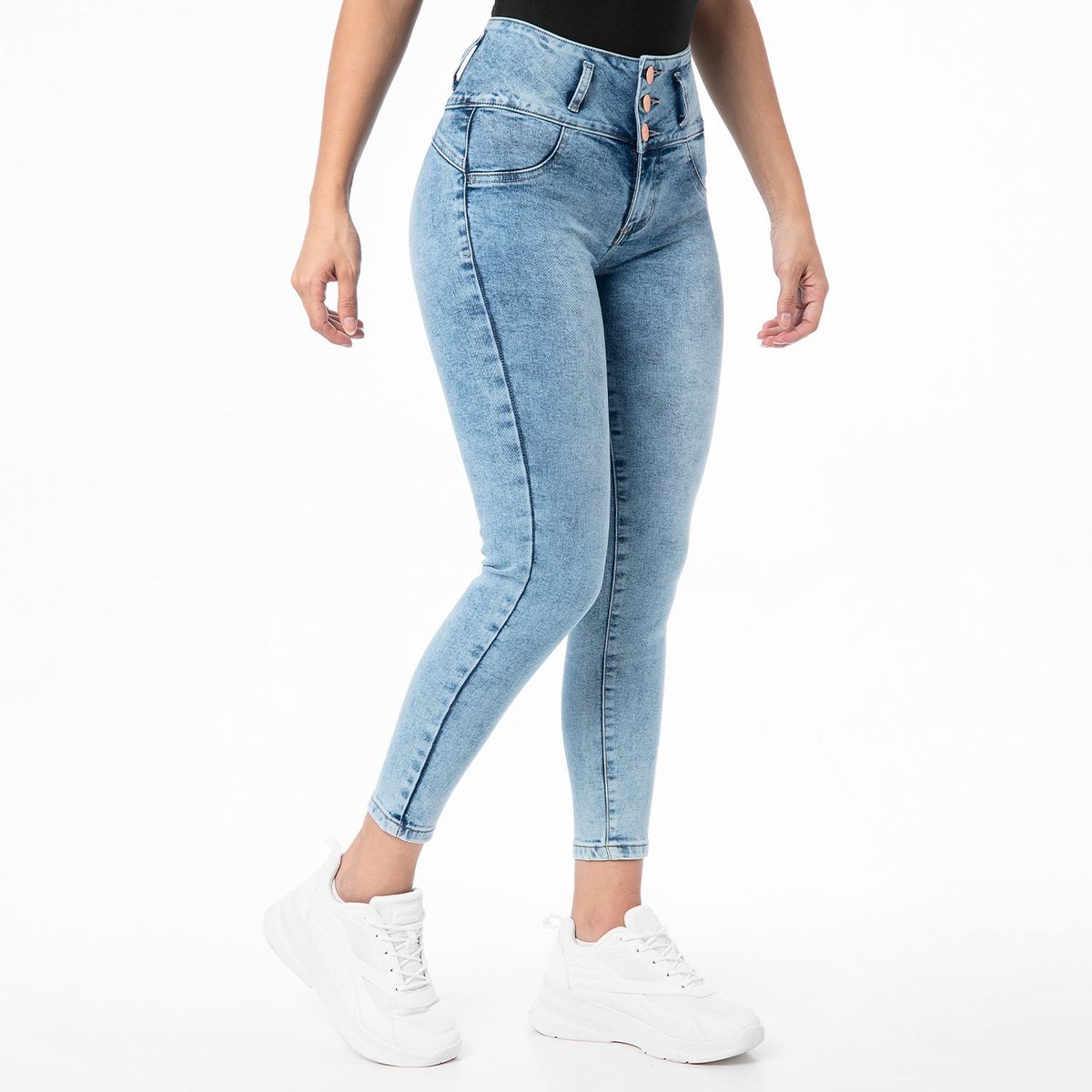 FITS ME - Pantalon Clasico Denim Stretch Cryss Mujer