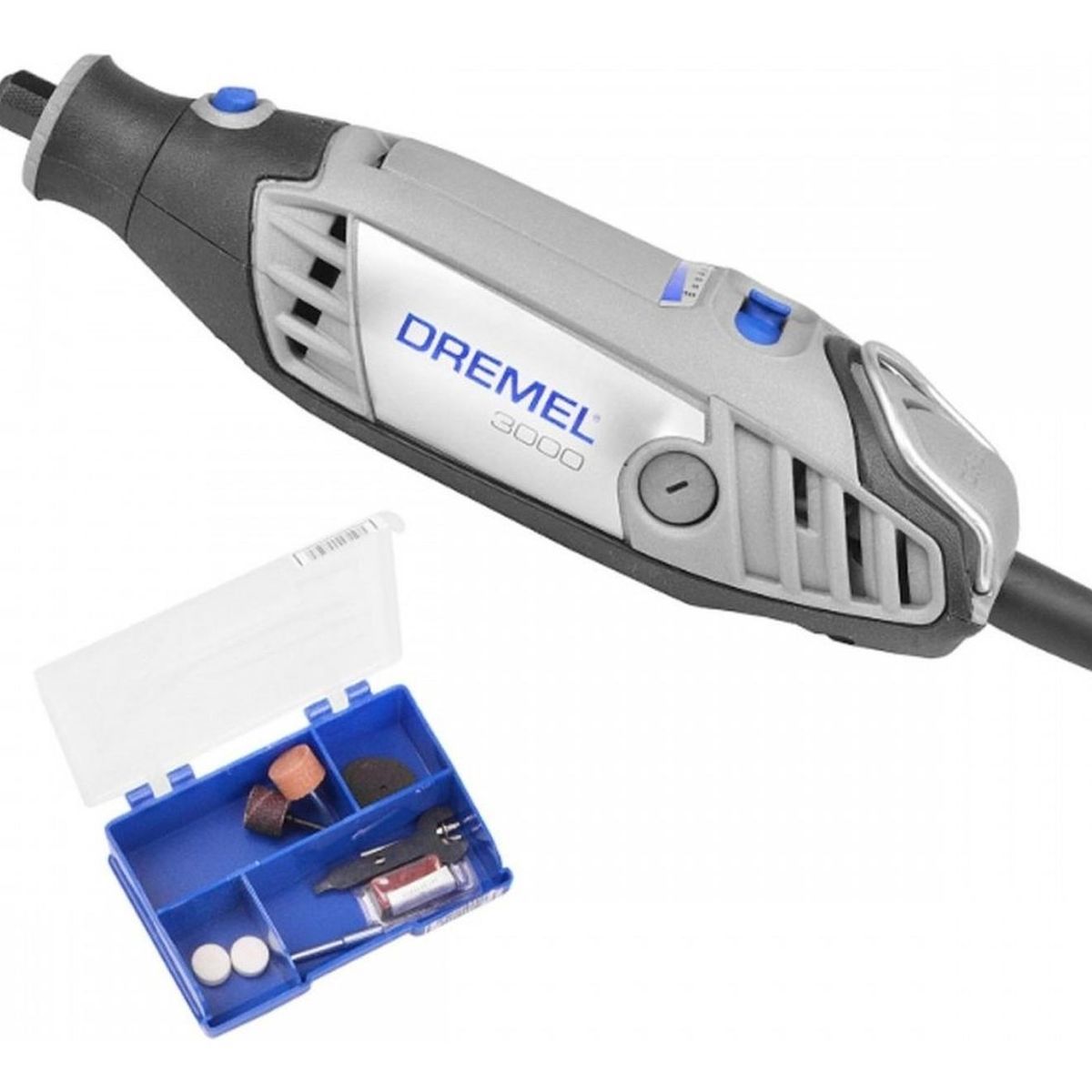 DREMEL - Minitorno Dremel 3000 90W + Set de 10 accesorios Dremel 3000-N/10