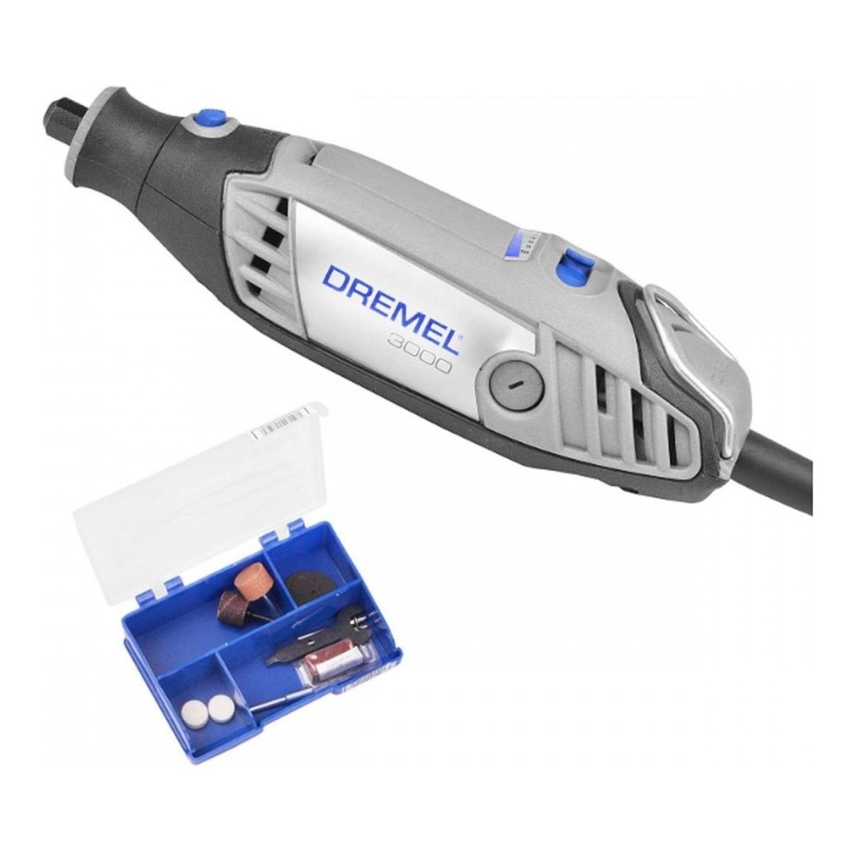DREMEL - Minitorno Dremel 3000 90W + Set de 10 accesorios Dremel 3000-N/10