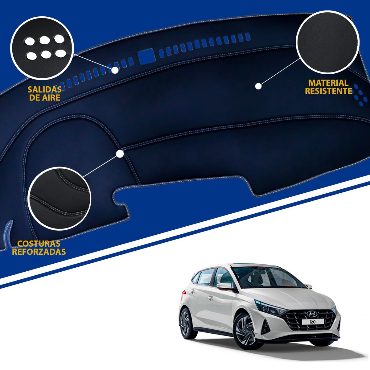 TECGO - PROTECTOR TAPETE PARA TABLERO TIPO HYUNDAI I20 - 2023