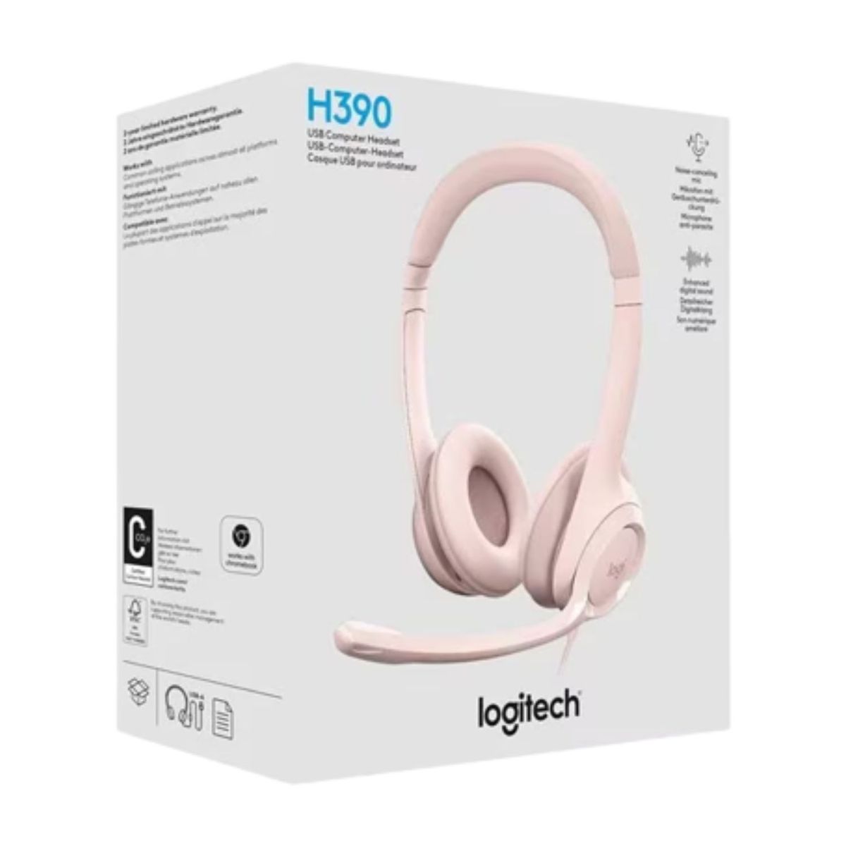 LOGITECH - Logitech H390 Audifono Usb Cancelacion De Ruido Color Rosa