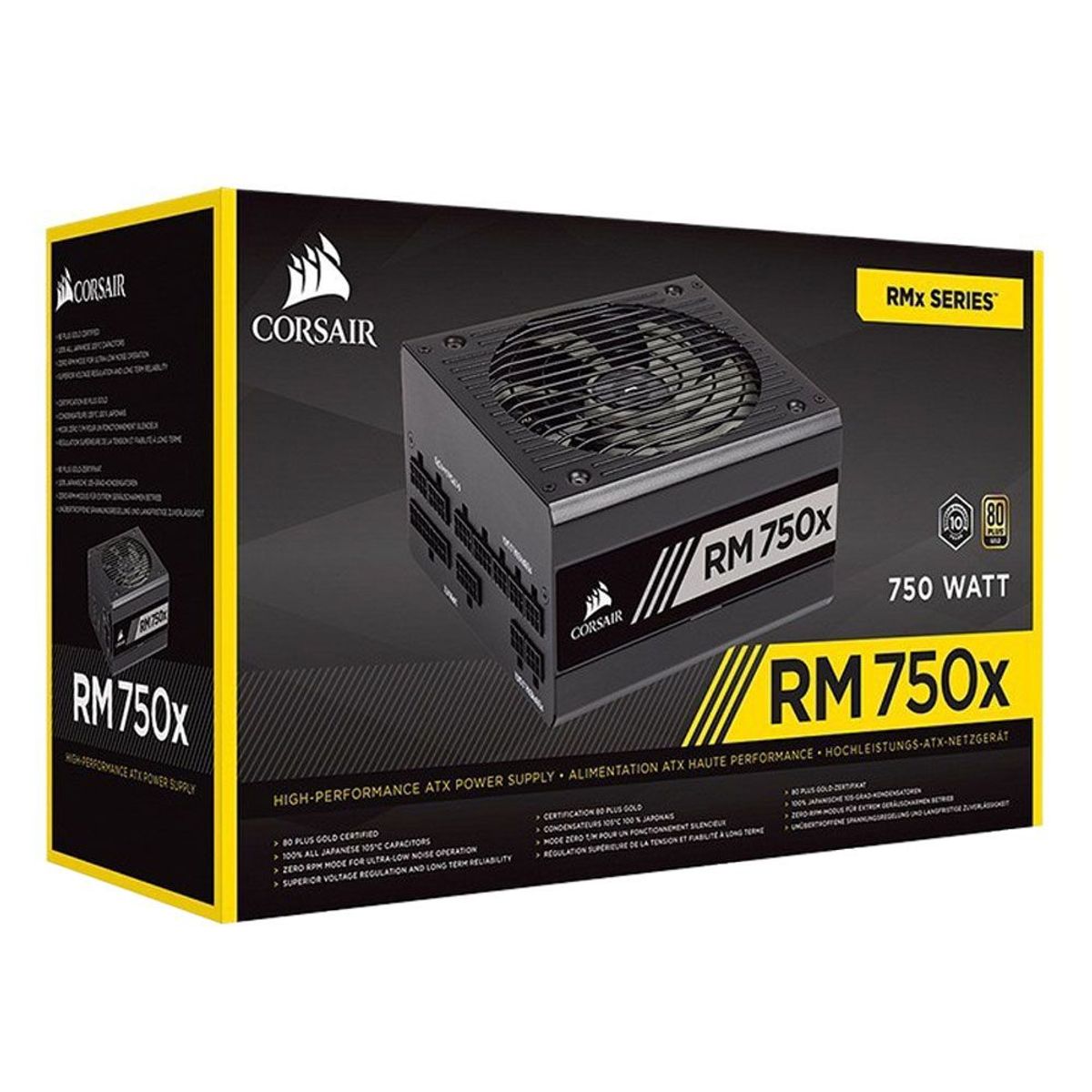 CORSAIR - Fuente de poder Corsair RM750x 750W 80 Gold plus Modular EPS12V Negro