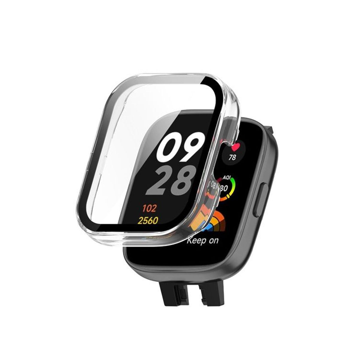 GENERICO - Bumper con Vidrio incorporado para Redmi Watch 3 - Transparente