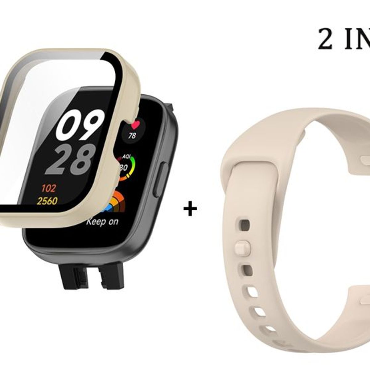 GENERICO - Bumper con Vidrio Arena + Correa para Redmi Watch 3 - Arena