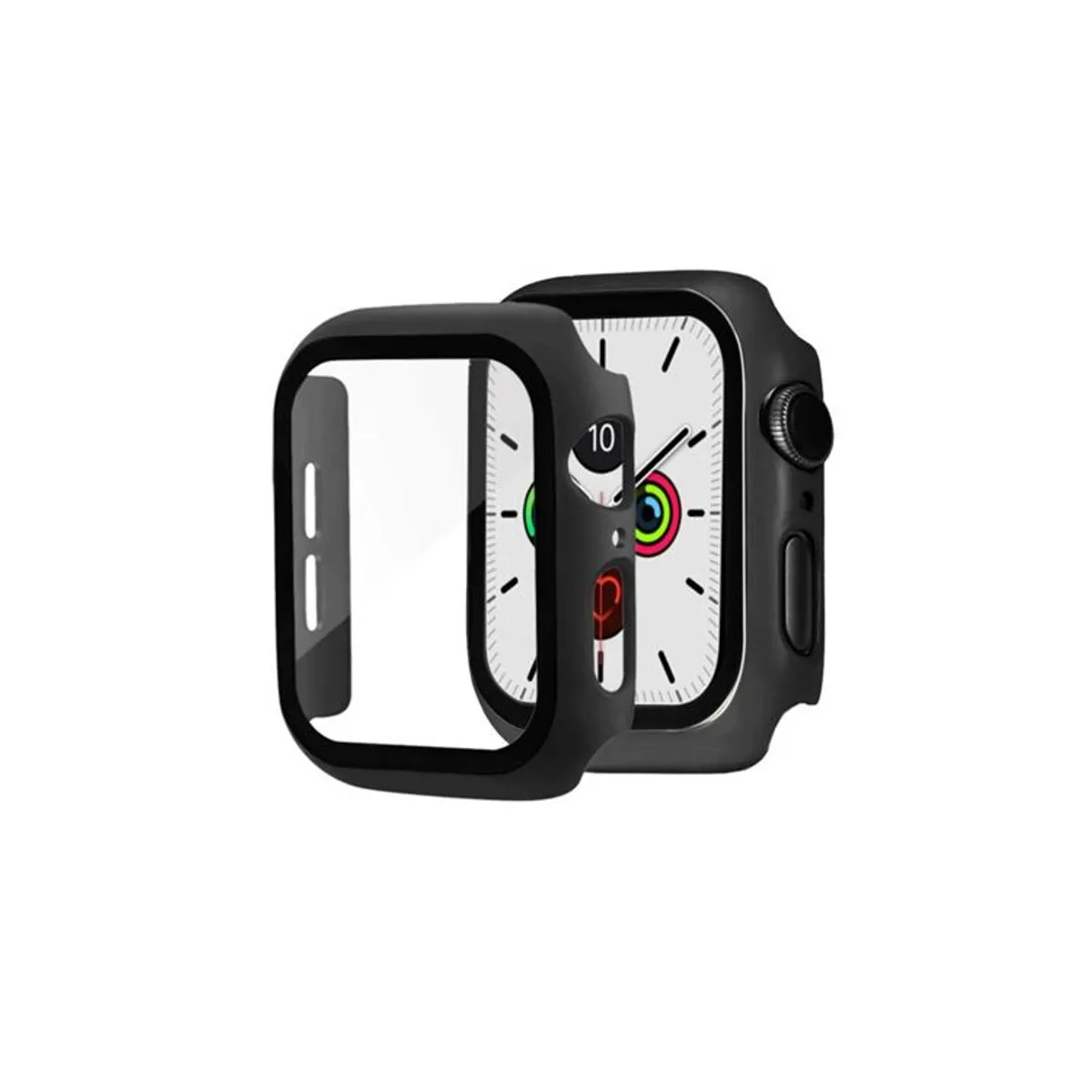 GENERICO - Case Bumper con Vidrio Incorporado para Apple Watch 38mm - Negro