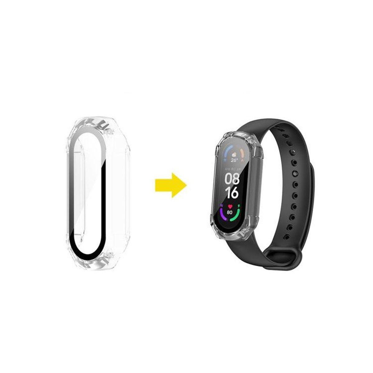 GENERICO - Case Bumper con Vidrio para Xiaomi Band 7 - Transparente