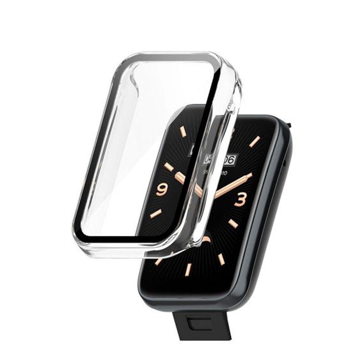 GENERICO - Case Bumper con Vidrio para Xiaomi Band 7 Pro  - Transparente