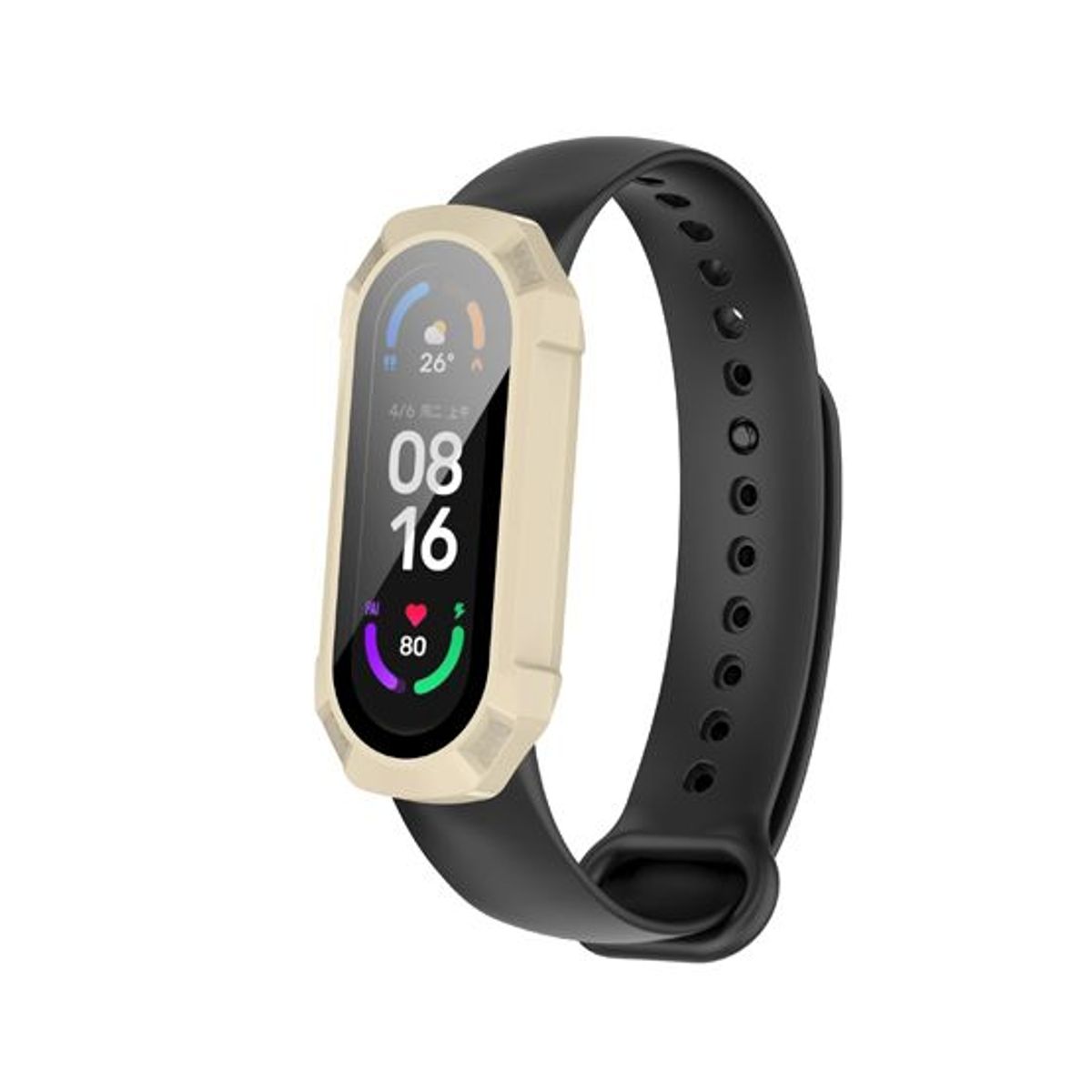 GENERICO - Case Bumper con Vidrio para Xiaomi Band 7 - Nude