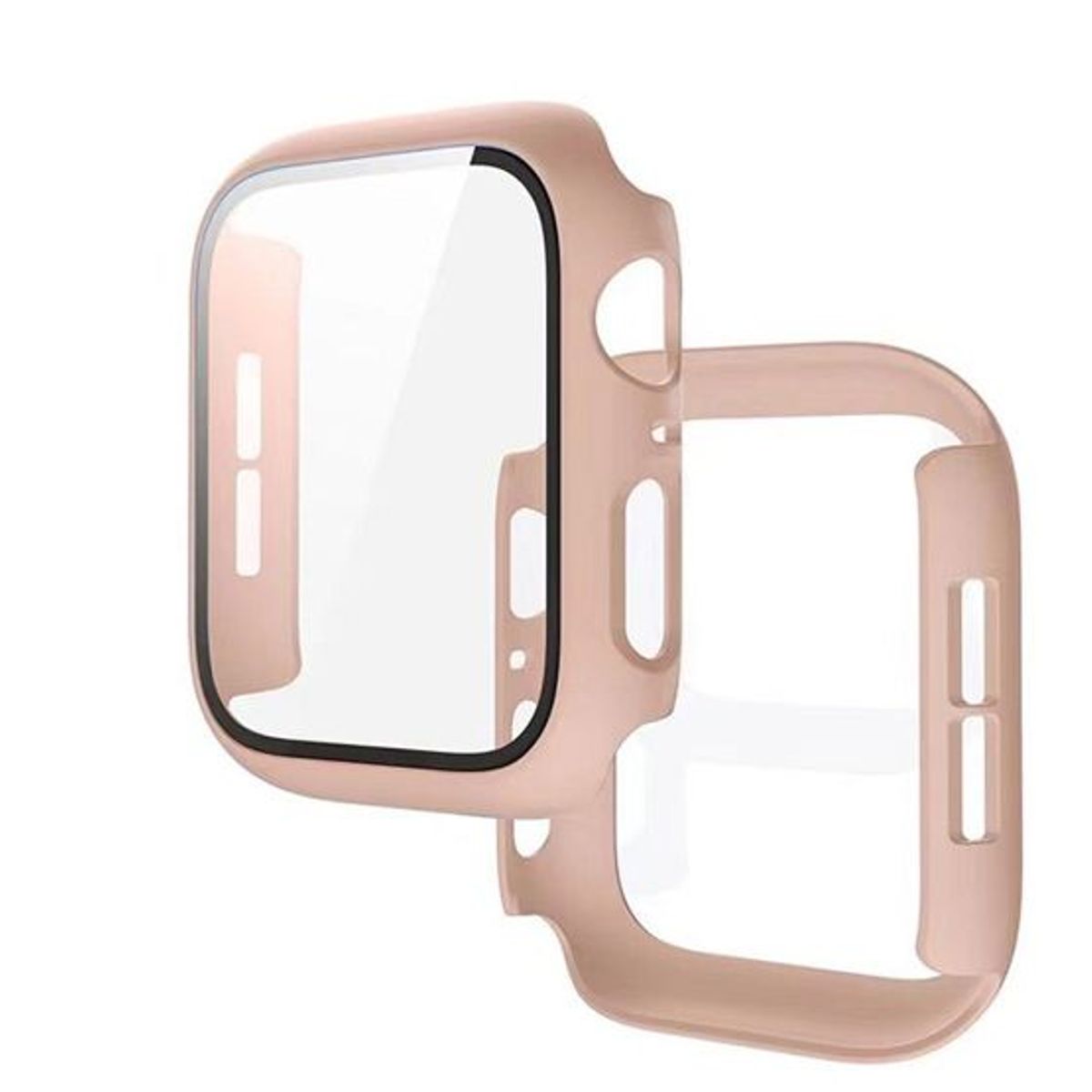 GENERICO - Case Bumper con Vidrio Incorporado para Apple Watch 44mm - Nude