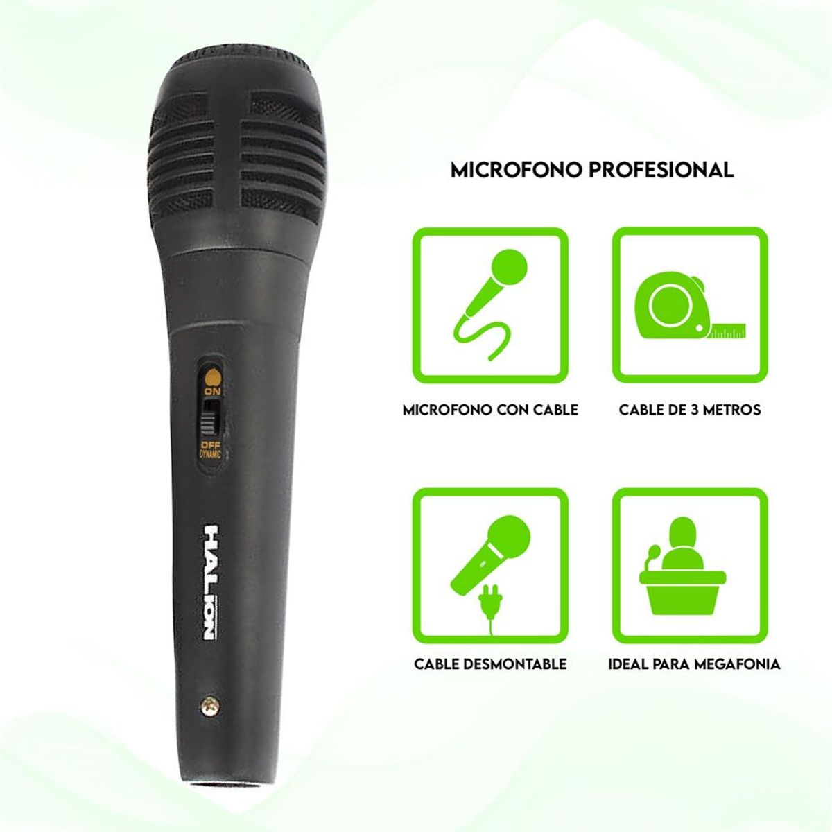 HALION - Micrófono Halion HA-M54 Alámbrico Negro