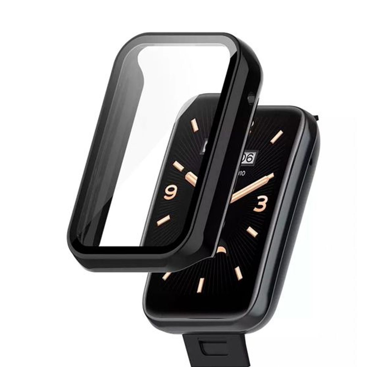 GENERICO - Case Bumper con Vidrio para Xiaomi Band 7 Pro  - Negro