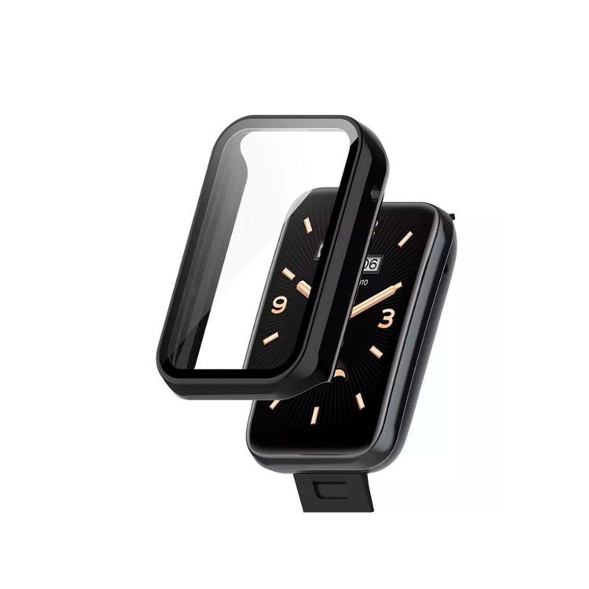 GENERICO - Case Bumper con Vidrio para Xiaomi Band 7 Pro  - Negro