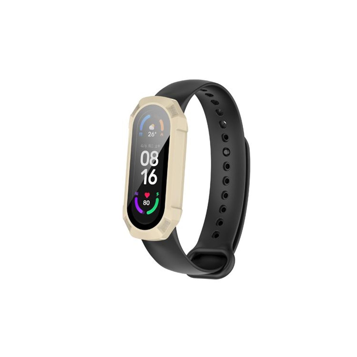 GENERICO - Case Bumper con Vidrio para Xiaomi Band 7 - Nude