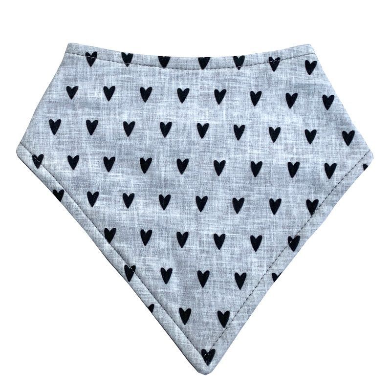 CHILLAX - Babero bandana chillax Hearts on grey para bebé