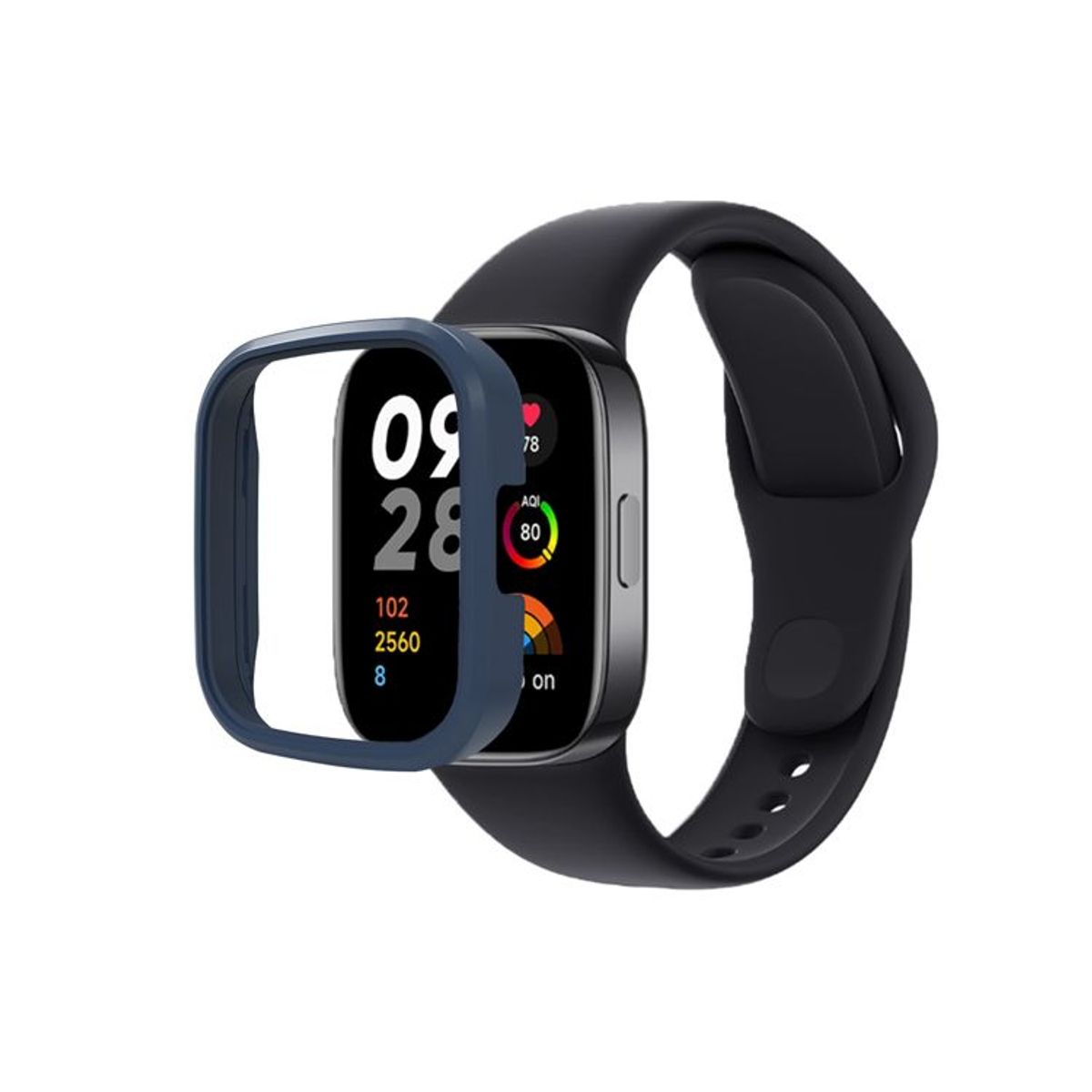 GENERICO - Bumper con Vidrio incorporado para Redmi Watch 3 - Azul