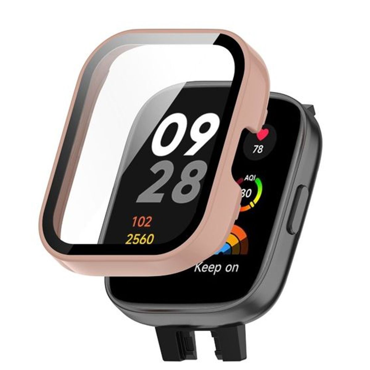 GENERICO - Case Bumper con Vidrio para Redmi Watch 3 - Rosa