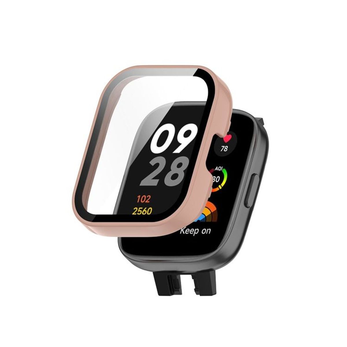 GENERICO - Case Bumper con Vidrio para Redmi Watch 3 - Rosa