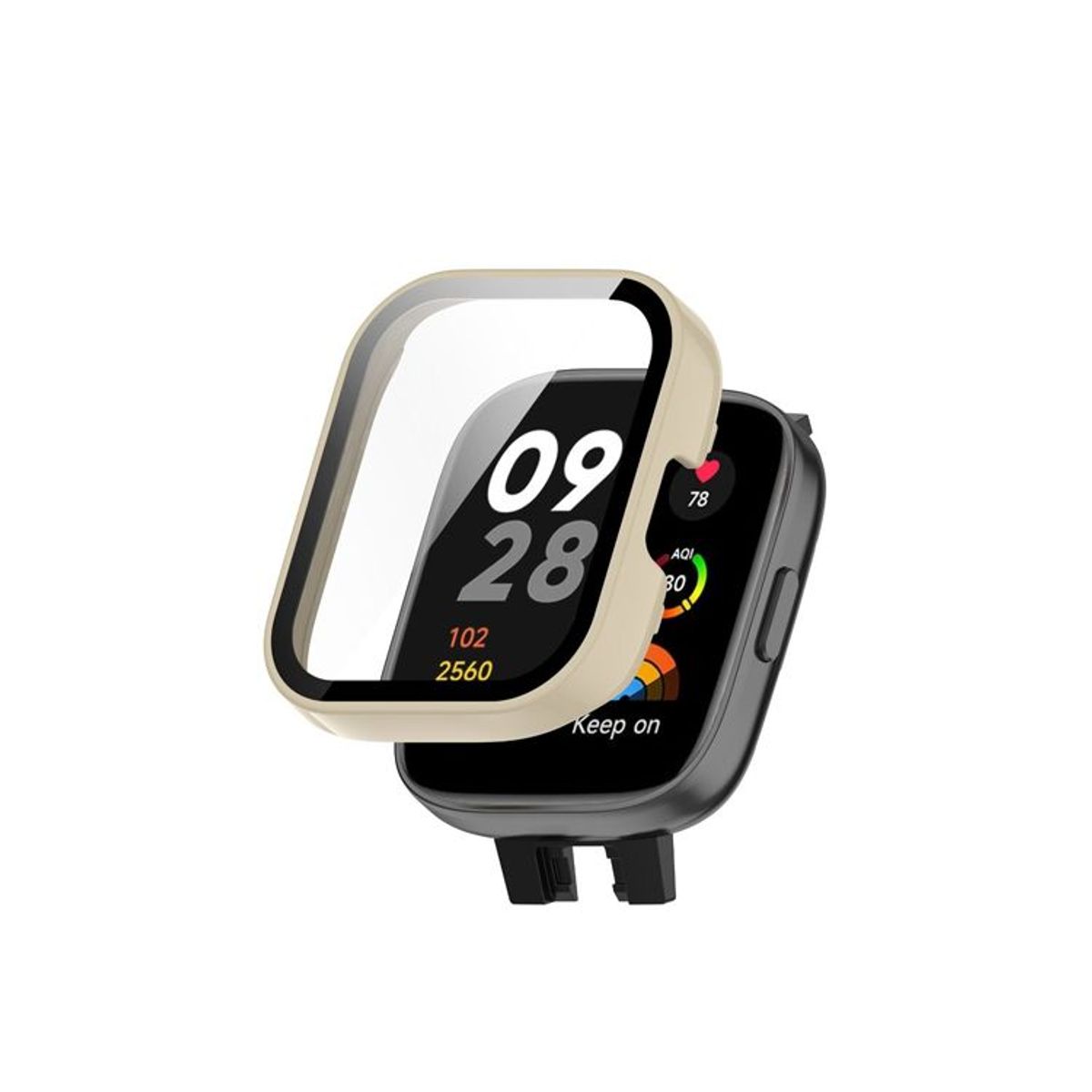 GENERICO - Case Bumper con Vidrio para Redmi Watch 3 - Hueso