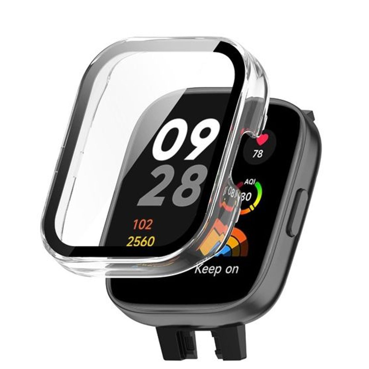 GENERICO - Case Bumper con Vidrio para Redmi Watch 3 - Transparente