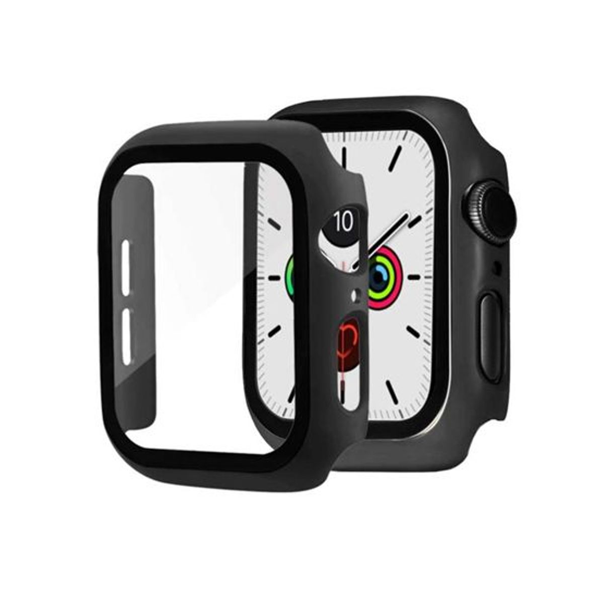 GENERICO - Case Bumper con Vidrio Incorporado para Apple Watch 44mm - Negro