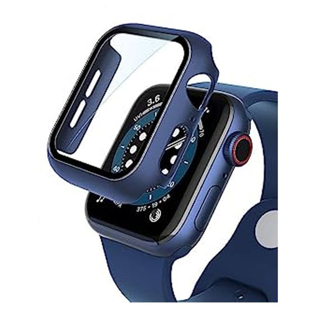 GENERICO - Case Bumper con Vidrio Incorporado para Apple Watch 44mm - Azul