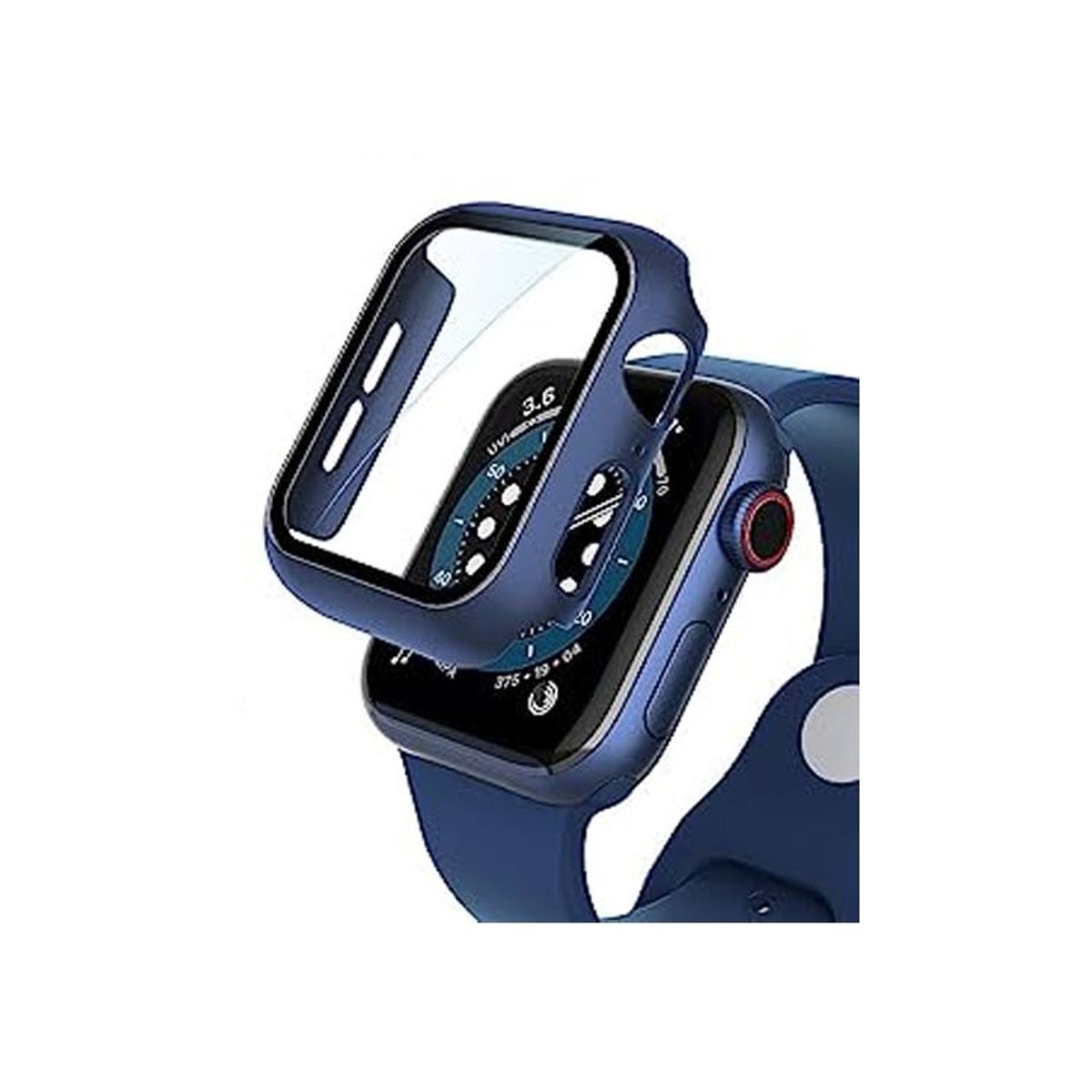 GENERICO - Case Bumper con Vidrio Incorporado para Apple Watch 44mm - Azul