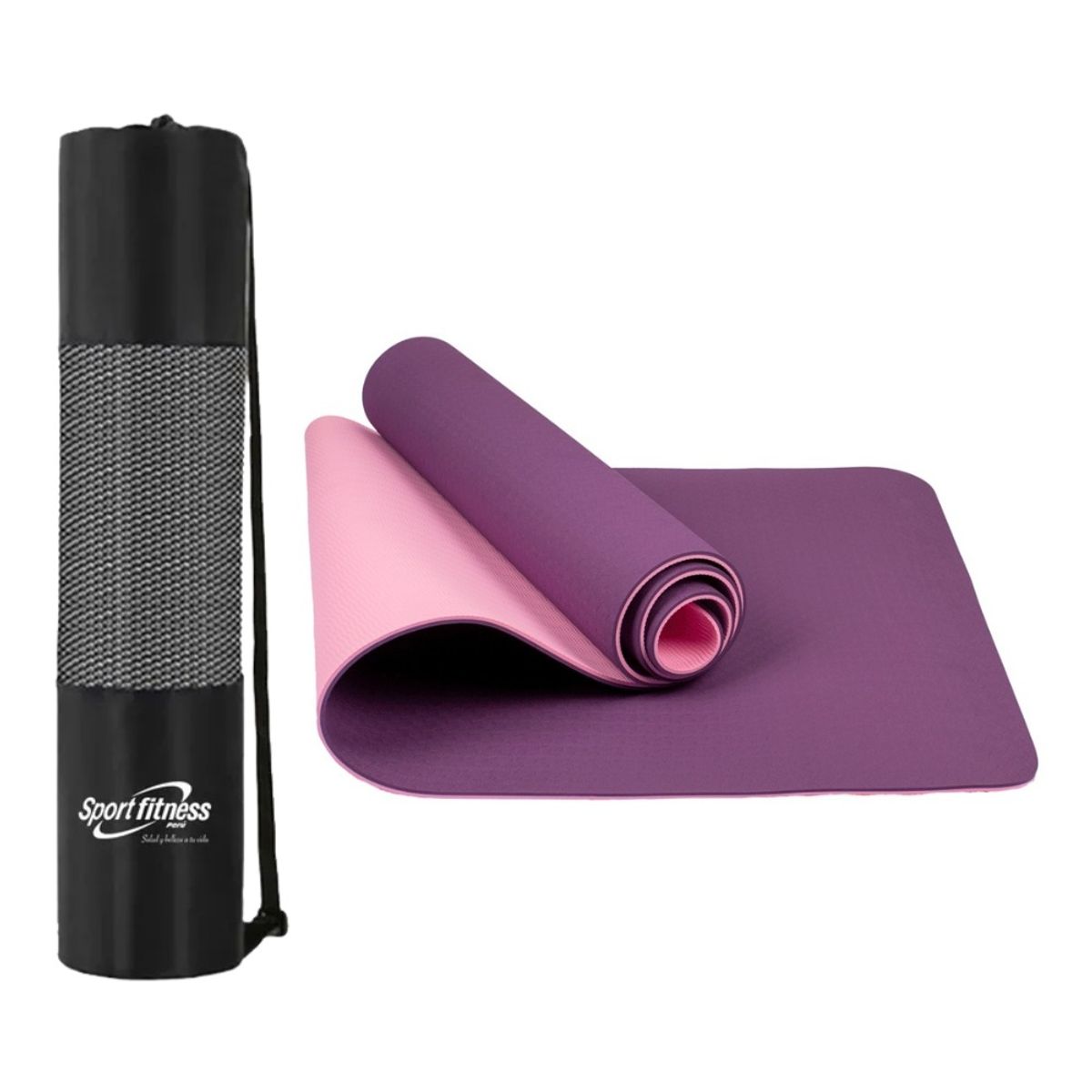 SPORT FITNESS - Mat Yoga Eco Friendly Reversible + Bolsa transportadora  - Morado