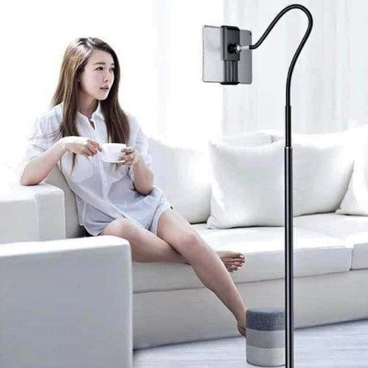 GENERICO - Pedestal Parante de Suelo Universal para Tablett y Celular