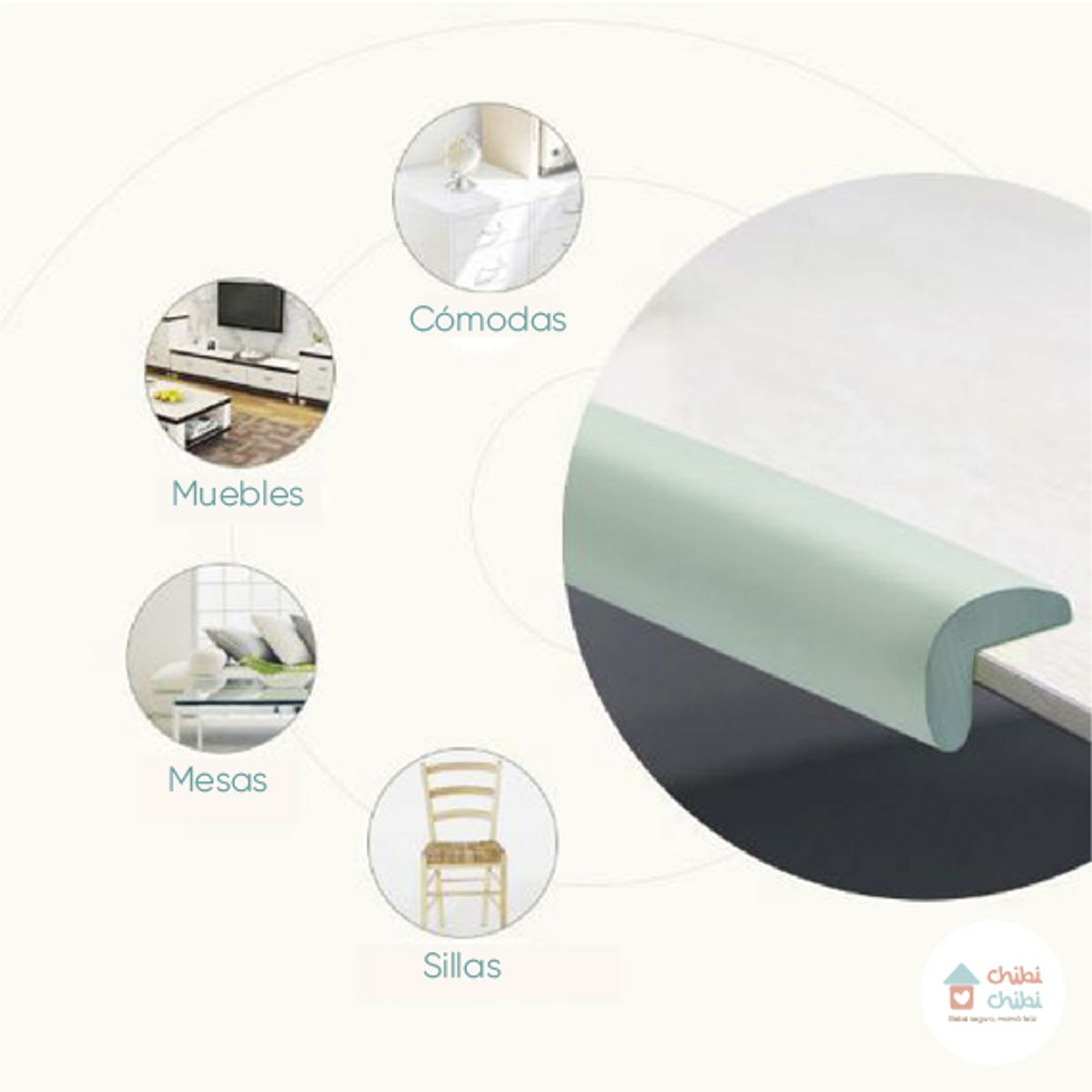 CHIBI CHIBI - Protector de borde U - gris