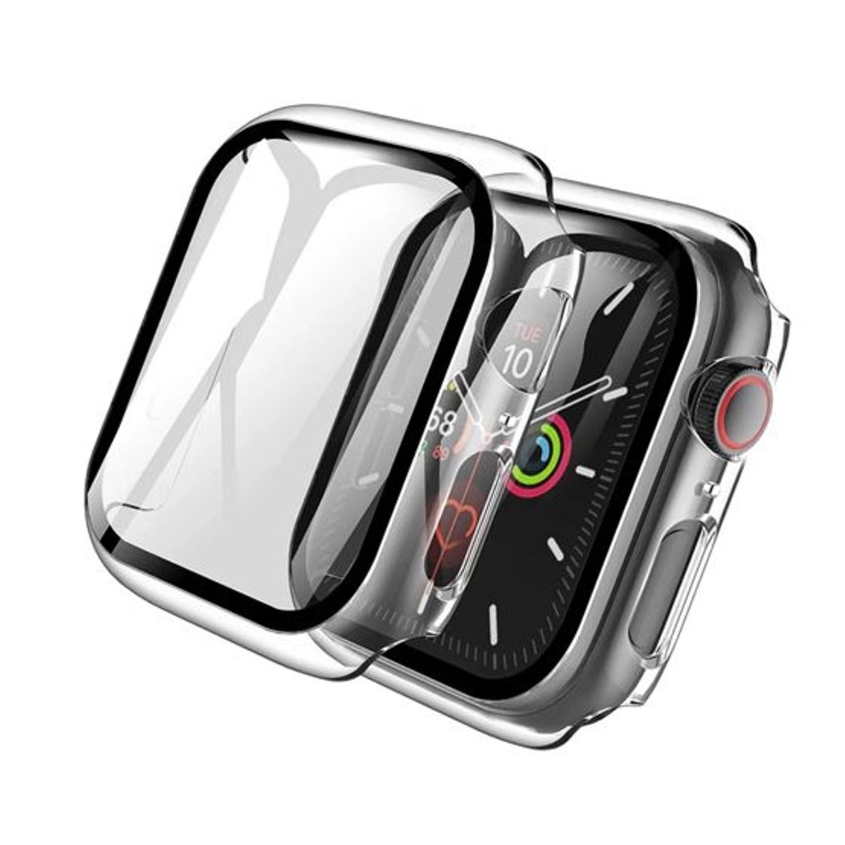 GENERICO - Case Bumper con Vidrio Incorporado para Apple Watch 42mm - Transparente