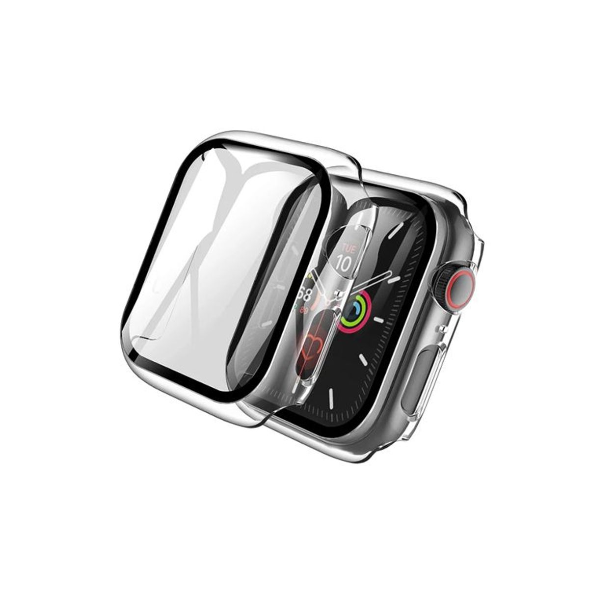 GENERICO - Case Bumper con Vidrio Incorporado para Apple Watch 45mm - Transparente