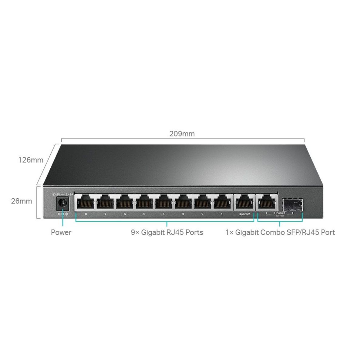 TP LINK - TP-Link - Switch TL-SG1210MPE de 10 Puertos Gigabit (8 Puertos PoE+)