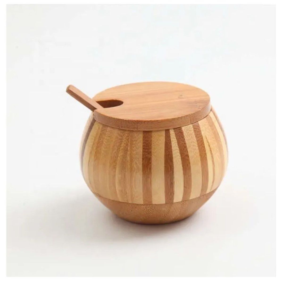 GENERICO - Condimentero salero azucarero con cucharita eco friendly de bambu