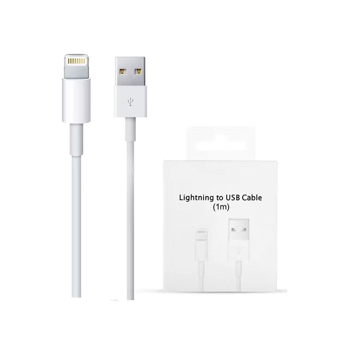 GENERICO - Cable De Datos Lightning A Usb Para iPhone Ipad Y iPod 1M - Blanco