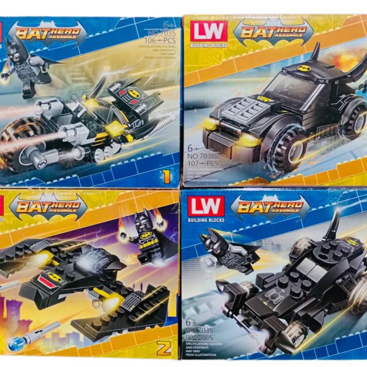 GENERICO - LlEGO BATMAN MEDIANO X4 7035