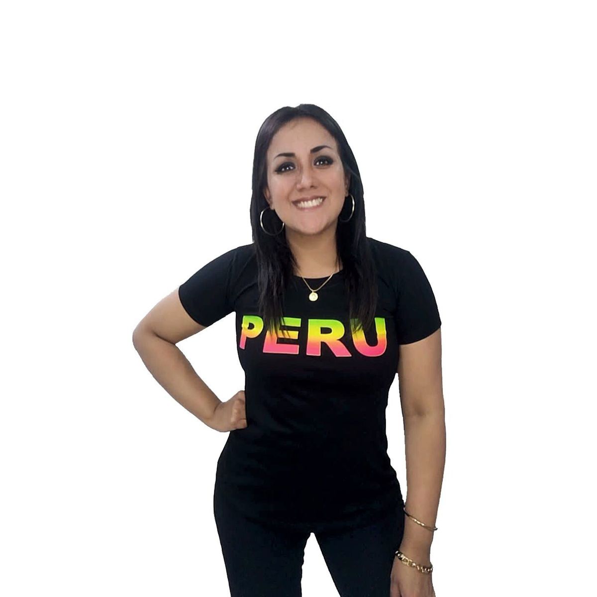 GENERICO - Polo Mujer PERÚ - Nathalie Love It - Negro