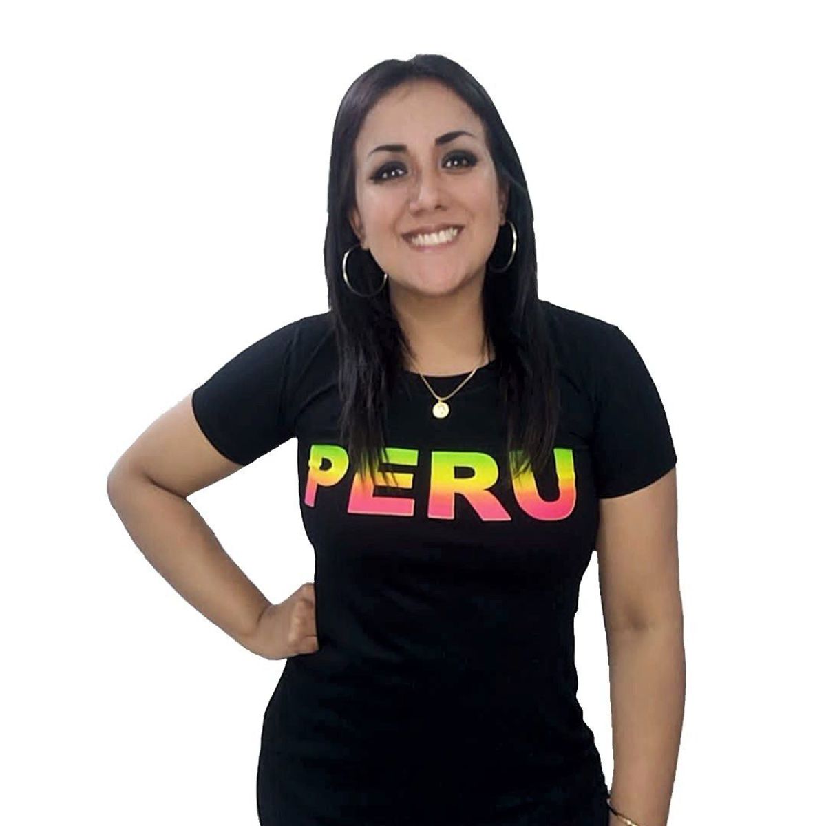 GENERICO - Polo Mujer PERÚ - Nathalie Love It - Negro