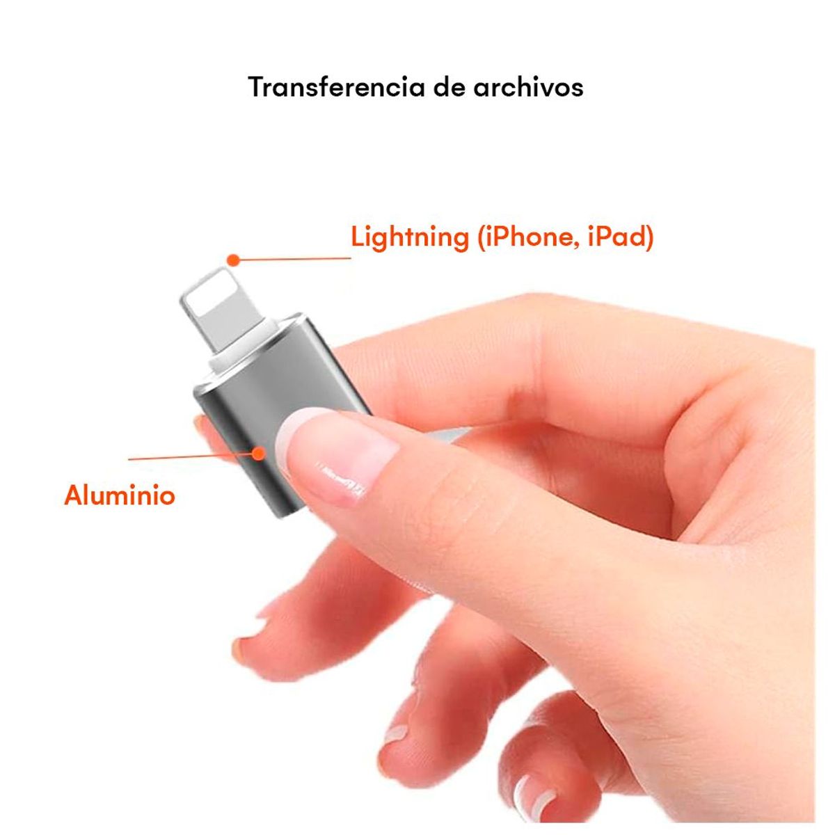 KREED - Adaptador OTG USB a Lightning iPhone transferencia de archivos
