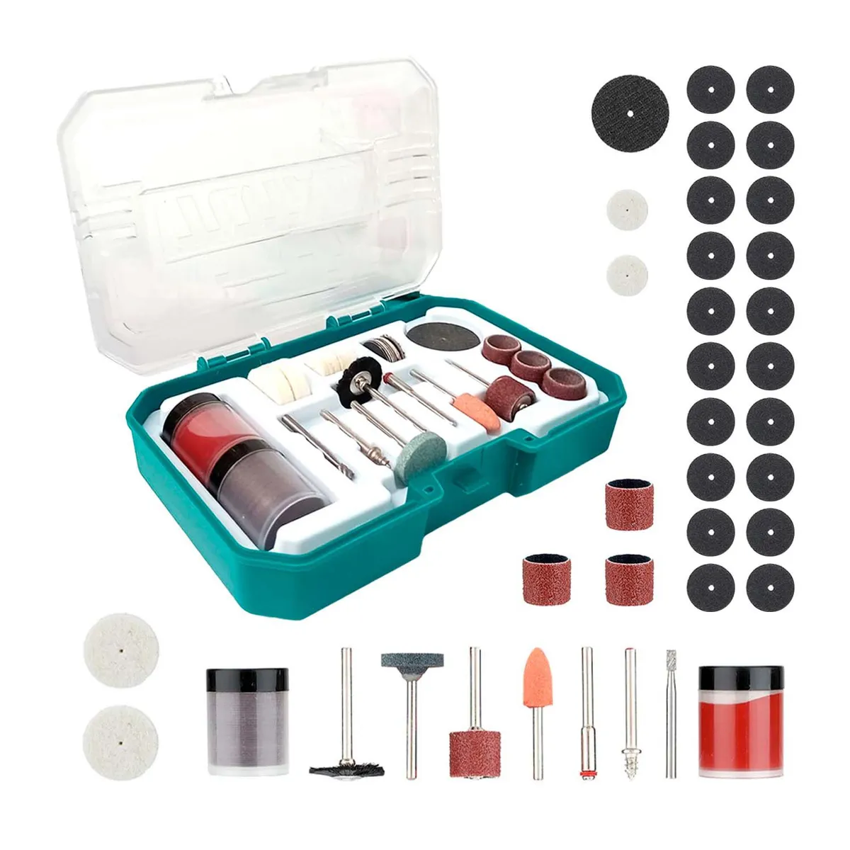 TOTAL TOOLS - KIT DE 73 PIEZAS PARA MINITORNO PUNTAS LIJAR PULIR AMOLAR