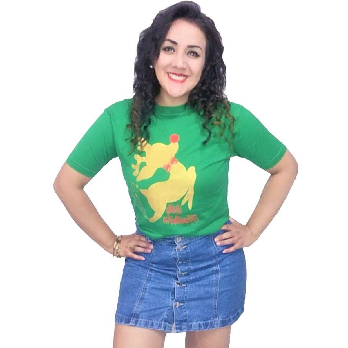 GENERICO - Polo Mujer Reno de Navidad - Nathalie Love It - Verde