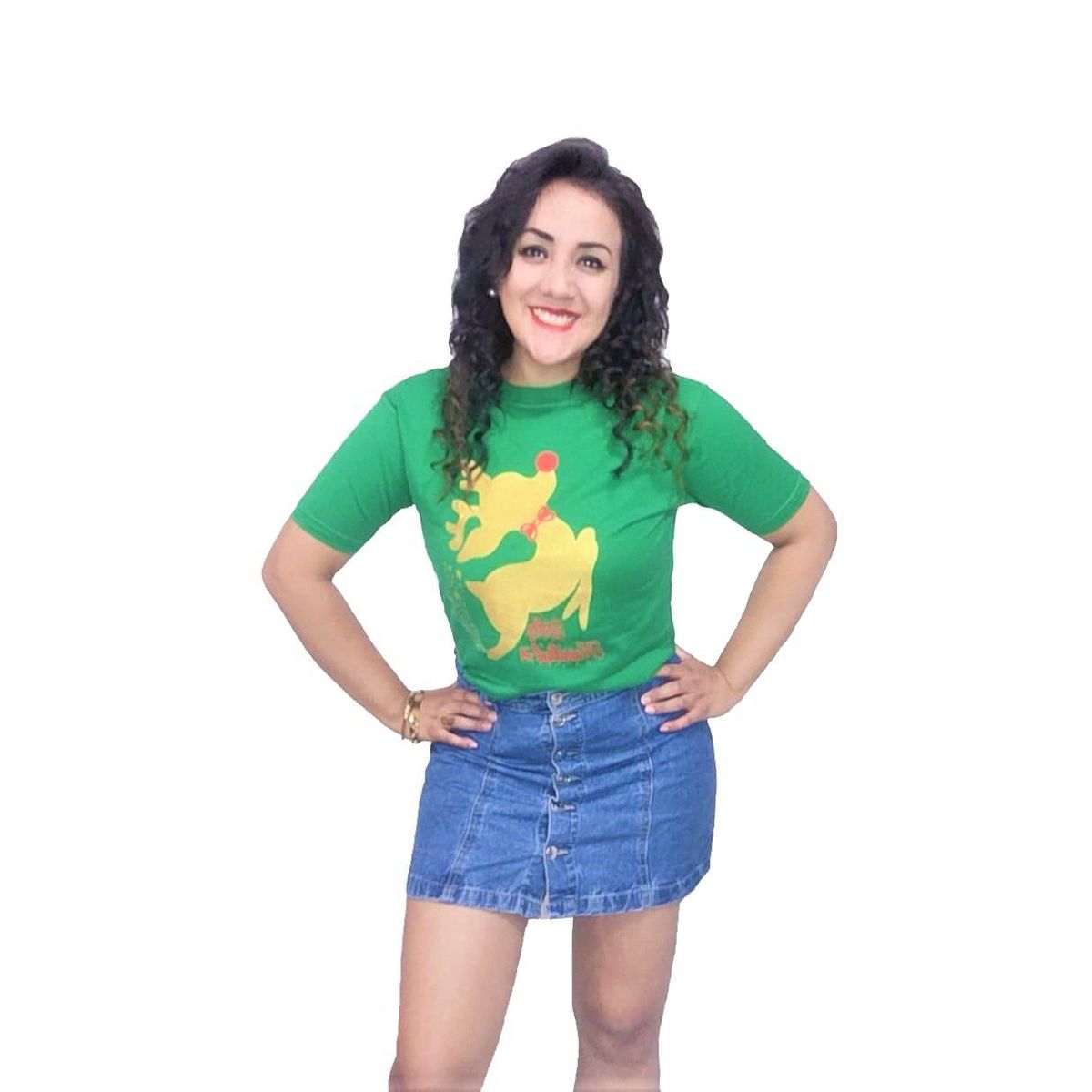 GENERICO - Polo Mujer Reno de Navidad - Nathalie Love It - Verde