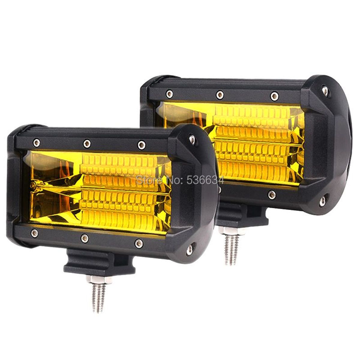 GENERICO - Neblinero Barra Led 72w 7d Espejo Ambar Alta Potencia