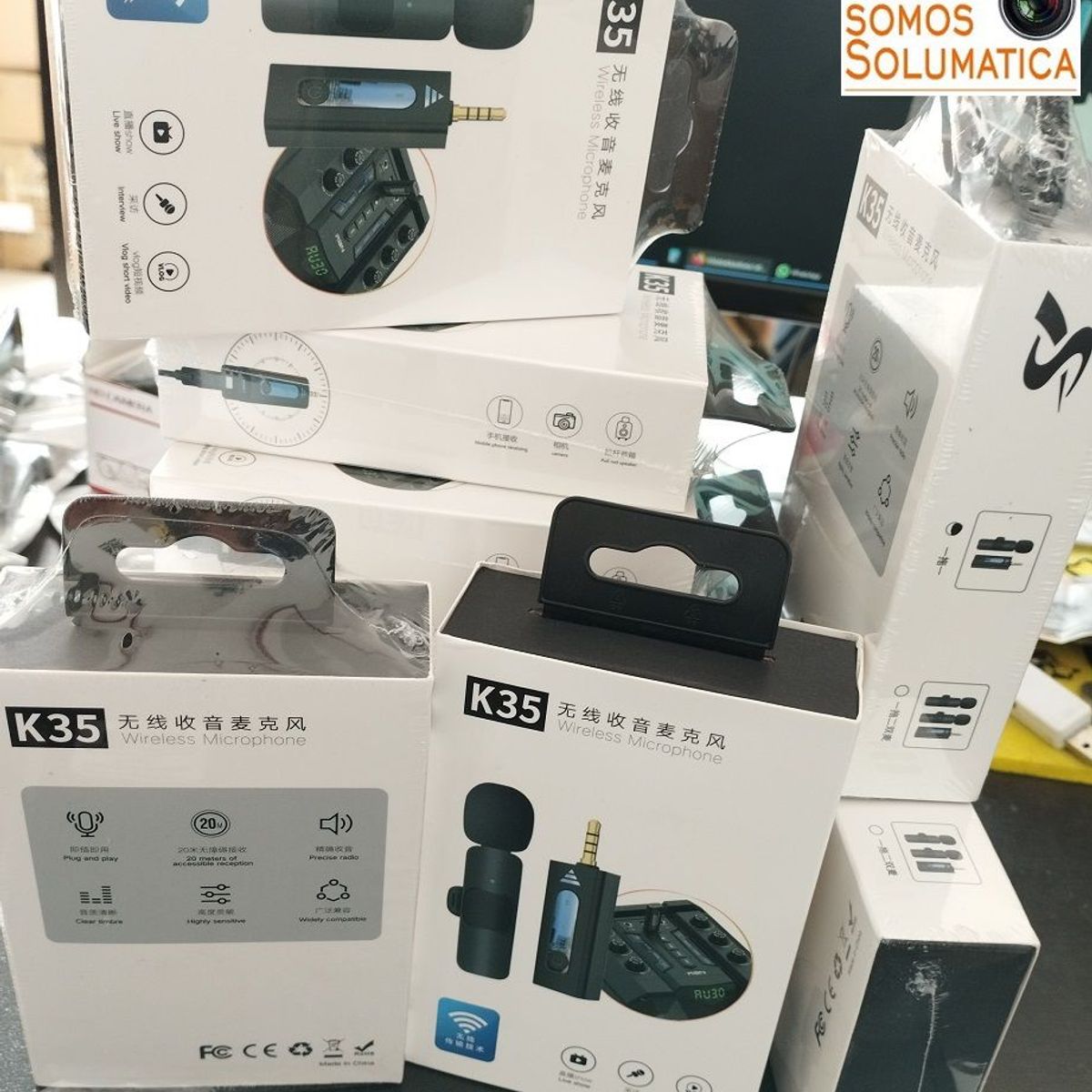 OEM - Microfono Inalambrico 35mm Aux - Solapero - Celular PC y Camaras DSLR