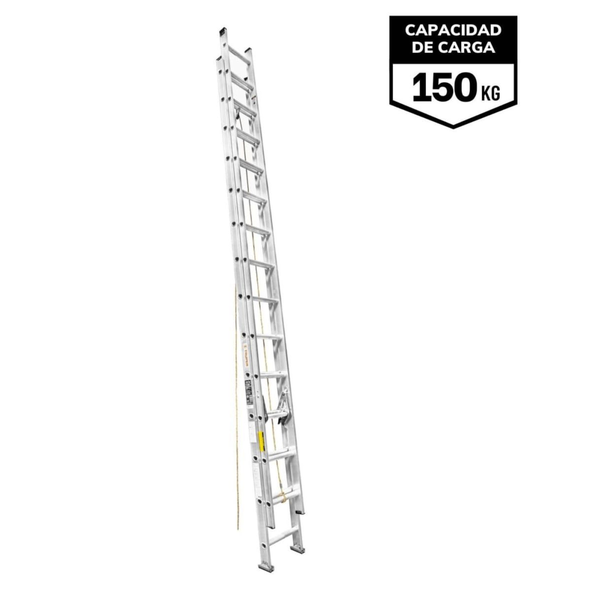 TRUPER - Escalera Telescopica 28 peldaños soportar 150 Kg Truper