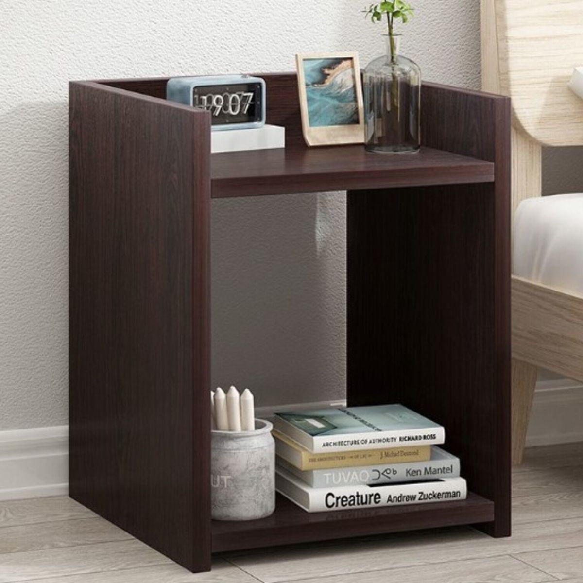 GENERICO - Mesa De Noche Velador Madera Hogar Cuarto Moderno