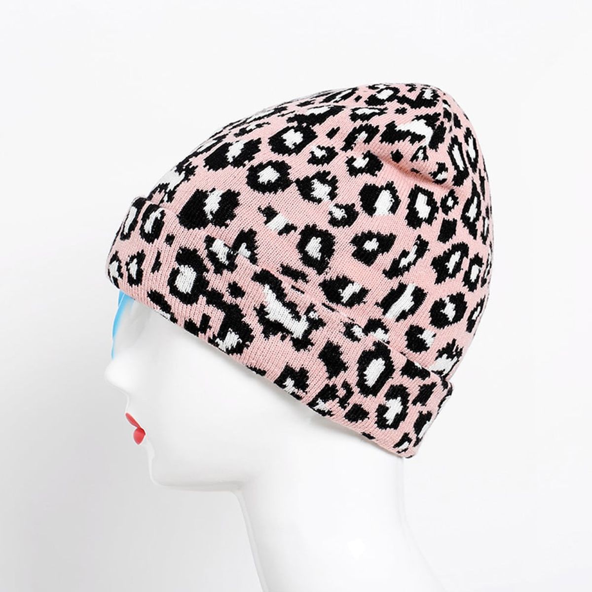 KAST PE - Beanie Ceñido Animal Print con estampado de Leopardo