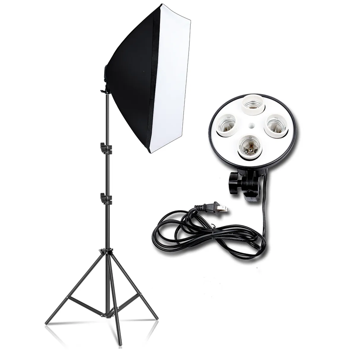 GENERICO - MEDIO KIT DE ILUMINACION FOTOGRAFICA 1 socket  4 focos 45wats
